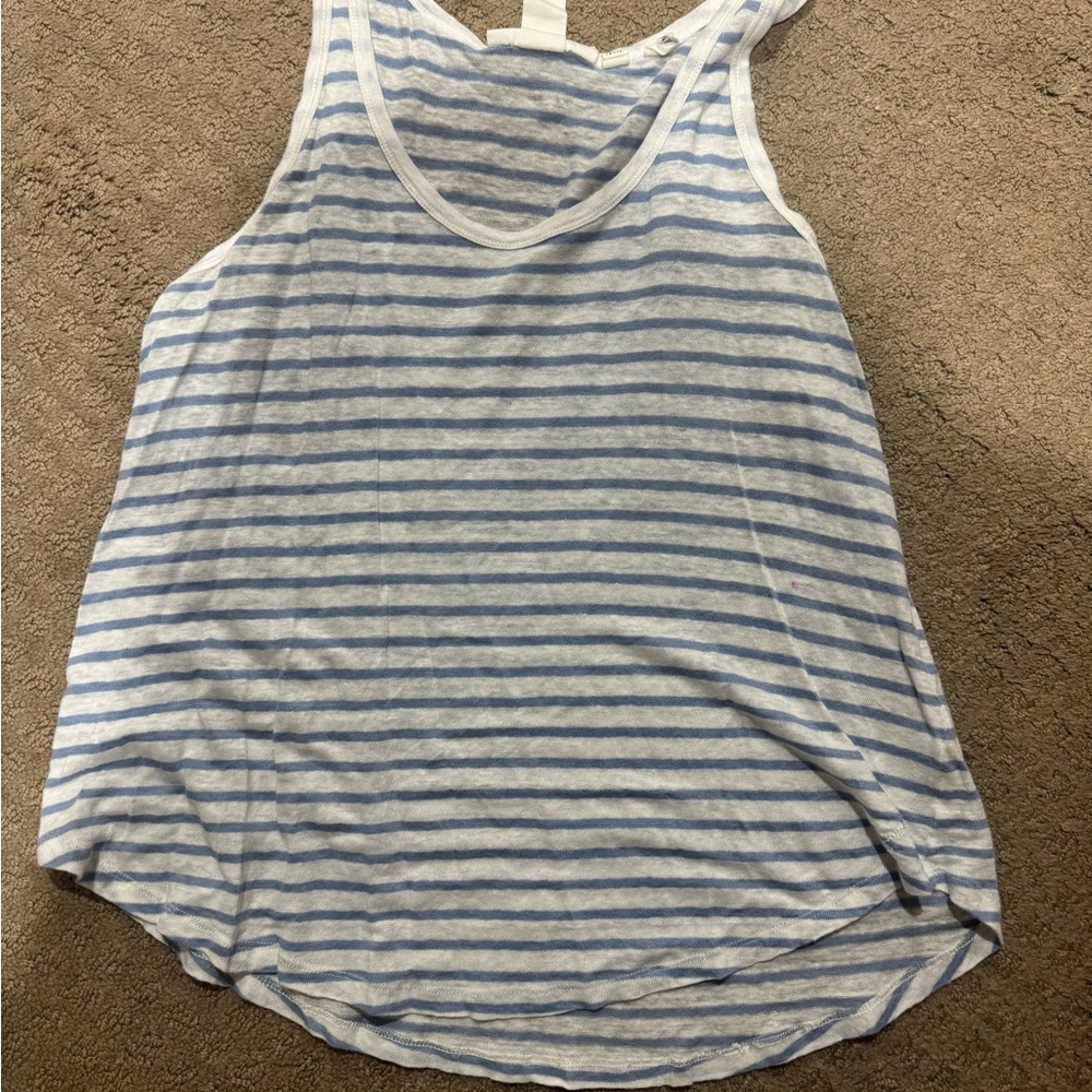 Forever 21 Striped Blue and White Tank Top